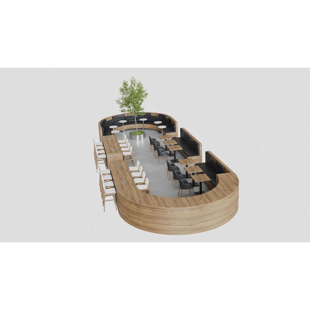 Food Court 3D Model – Detailed Outdoor Restaurant Setup, FBX - View 8