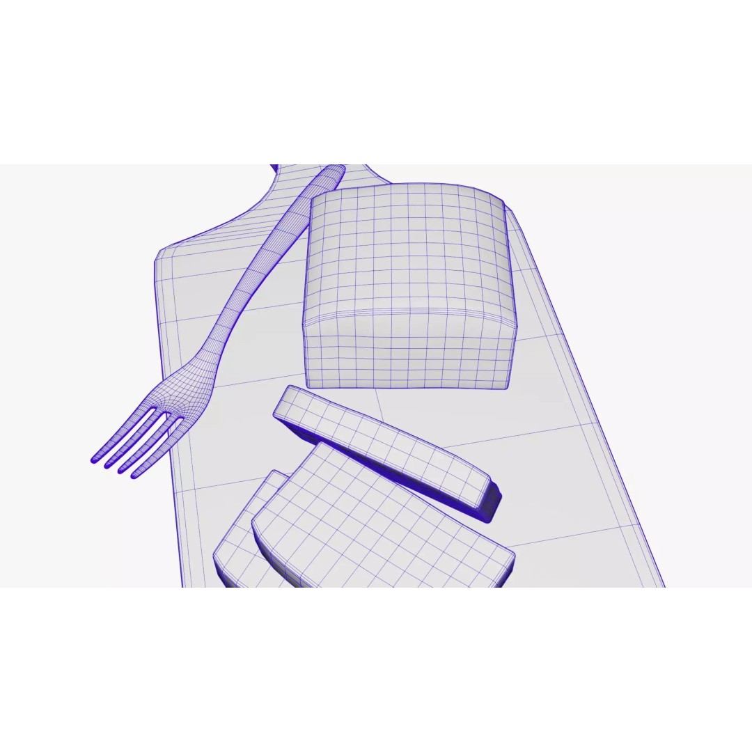 Tempeh 3D Model – Realistic PBR Food Asset, FBX, OBJ, Blender - View 27