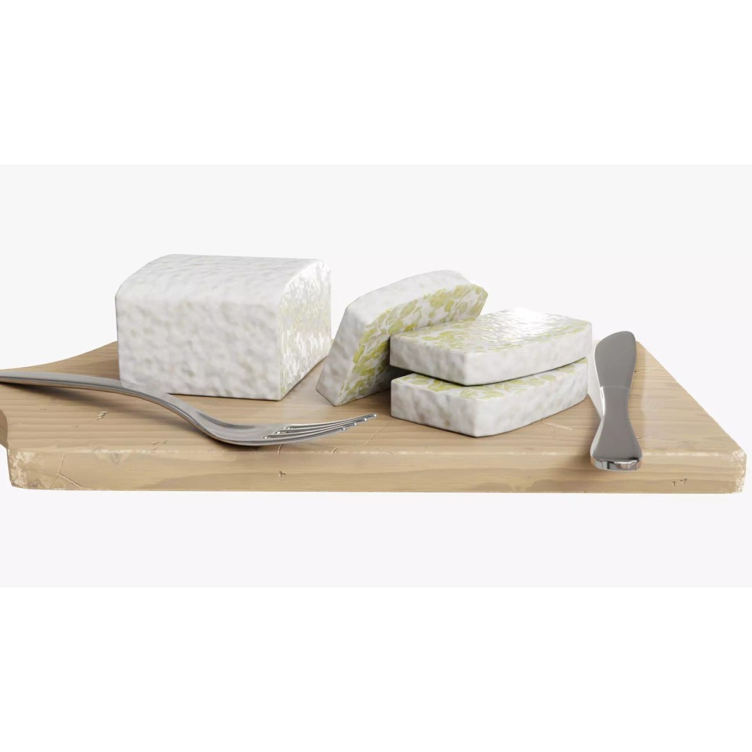 Tempeh 3D Model – Realistic PBR Food Asset, FBX, OBJ, Blender - View 3