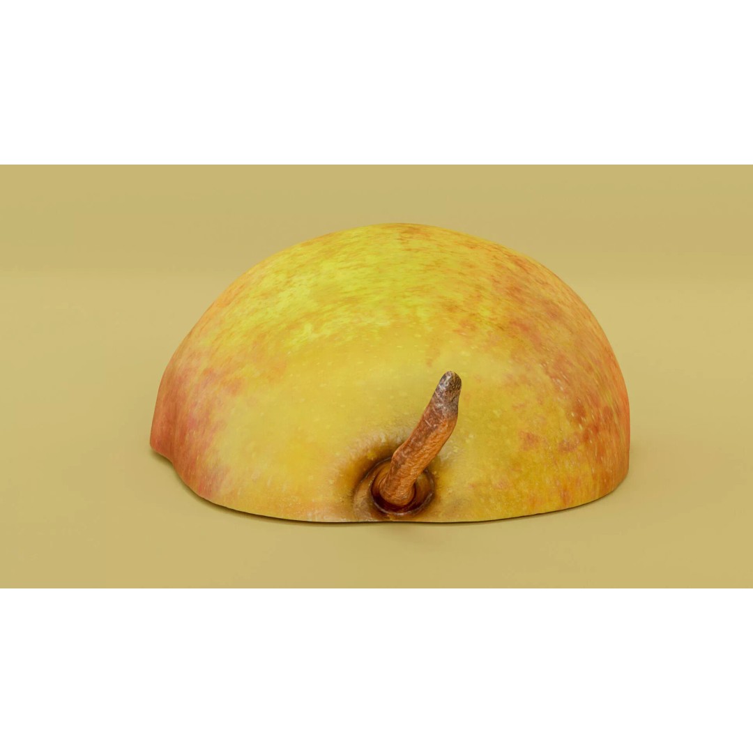 Hyper-Realistic Yellow Pear 3D Model – Low Poly Game Asset, FBX