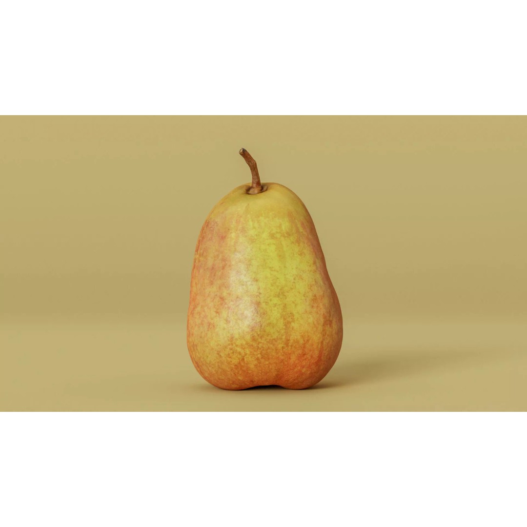Hyper-Realistic Yellow Pear 3D Model – Low Poly Game Asset, FBX - View 10