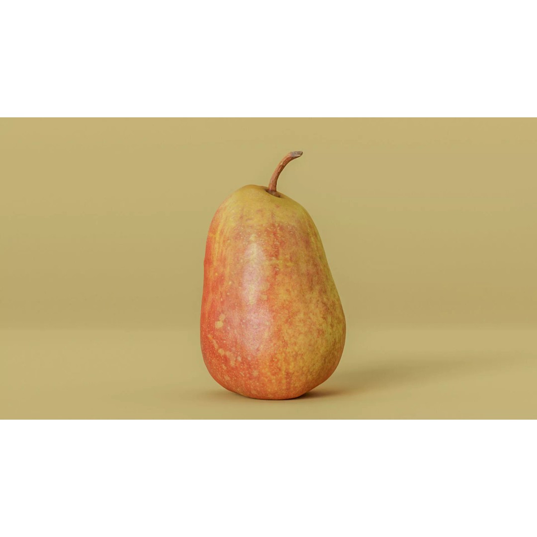 Hyper-Realistic Yellow Pear 3D Model – Low Poly Game Asset, FBX - View 11