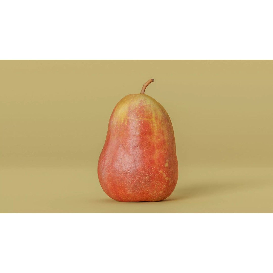 Hyper-Realistic Yellow Pear 3D Model – Low Poly Game Asset, FBX - View 12