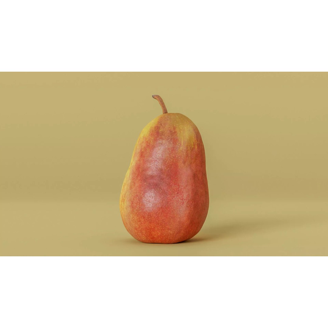 Hyper-Realistic Yellow Pear 3D Model – Low Poly Game Asset, FBX - View 13