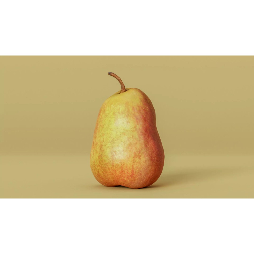 Hyper-Realistic Yellow Pear 3D Model – Low Poly Game Asset, FBX - View 14