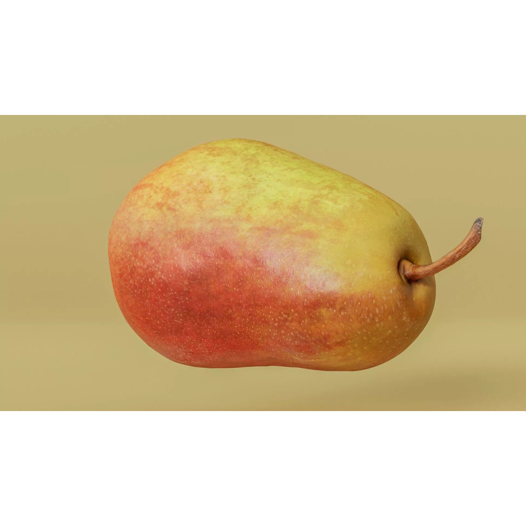 Hyper-Realistic Yellow Pear 3D Model – Low Poly Game Asset, FBX - View 16
