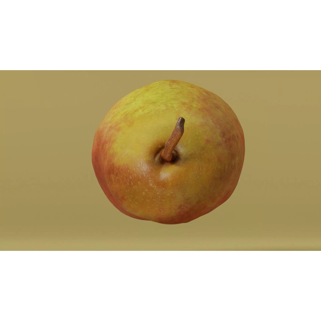 Hyper-Realistic Yellow Pear 3D Model – Low Poly Game Asset, FBX - View 17