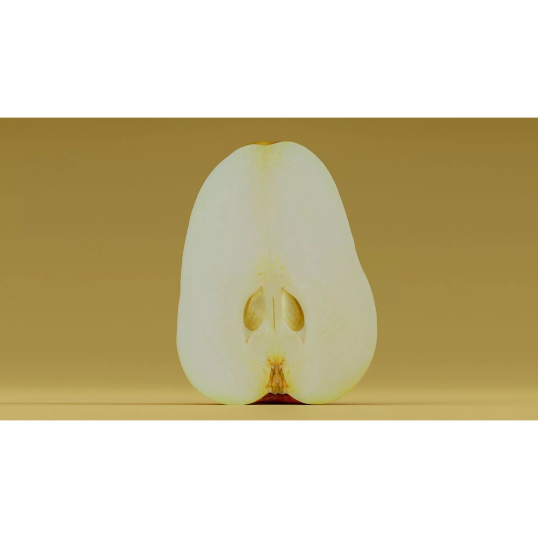 Hyper-Realistic Yellow Pear 3D Model – Low Poly Game Asset, FBX - View 18
