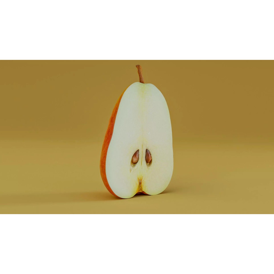 Hyper-Realistic Yellow Pear 3D Model – Low Poly Game Asset, FBX - View 22