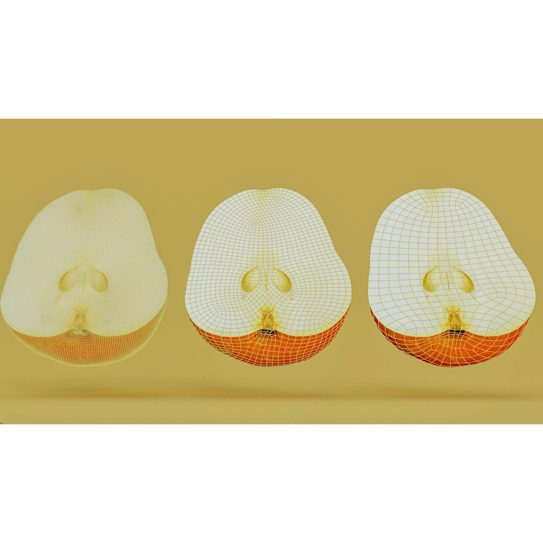 Hyper-Realistic Yellow Pear 3D Model – Low Poly Game Asset, FBX - View 6