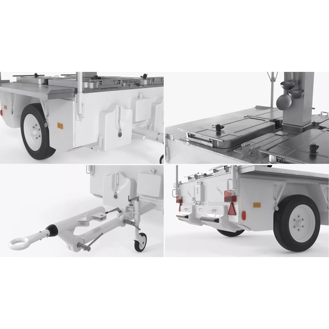 Field Kitchen Trailer 3D Model – Versatile Outdoor Cooking Unit, FBX - View 10