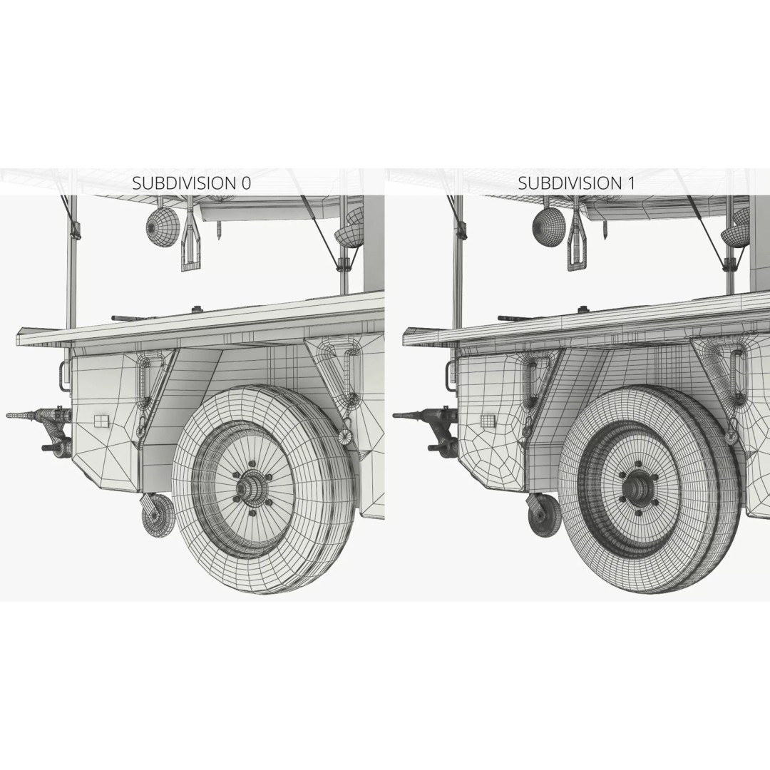 Field Kitchen Trailer 3D Model – Versatile Outdoor Cooking Unit, FBX - View 13