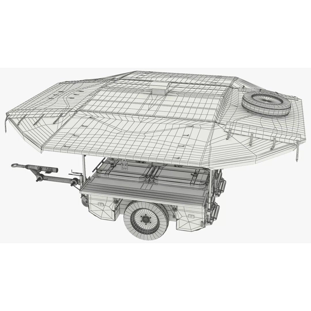 Field Kitchen Trailer 3D Model – Versatile Outdoor Cooking Unit, FBX - View 15