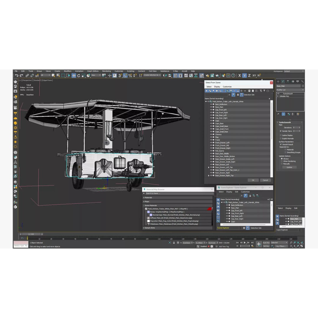 Field Kitchen Trailer 3D Model – Versatile Outdoor Cooking Unit, FBX - View 19