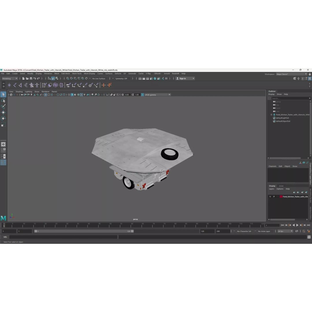 Field Kitchen Trailer 3D Model – Versatile Outdoor Cooking Unit, FBX - View 21