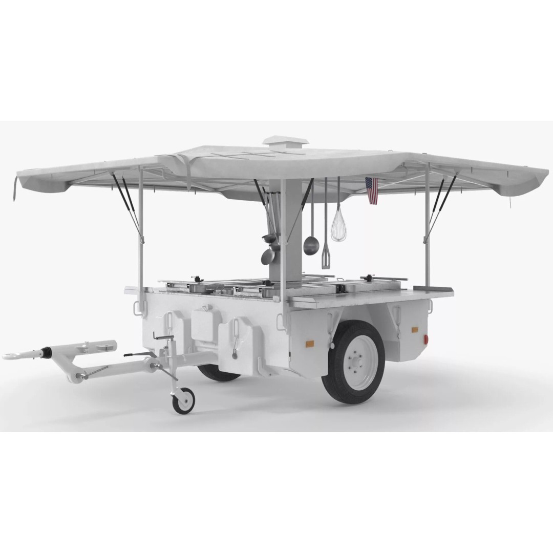 Field Kitchen Trailer 3D Model – Versatile Outdoor Cooking Unit, FBX - View 4