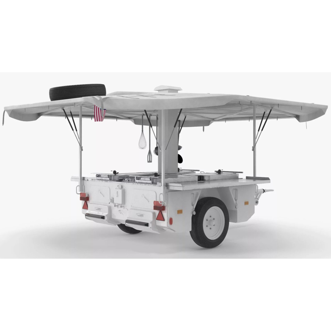 Field Kitchen Trailer 3D Model – Versatile Outdoor Cooking Unit, FBX - View 5