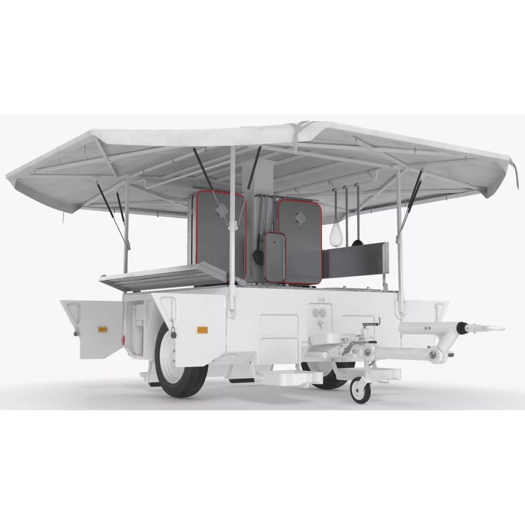 Field Kitchen Trailer 3D Model – Versatile Outdoor Cooking Unit, FBX - View 6
