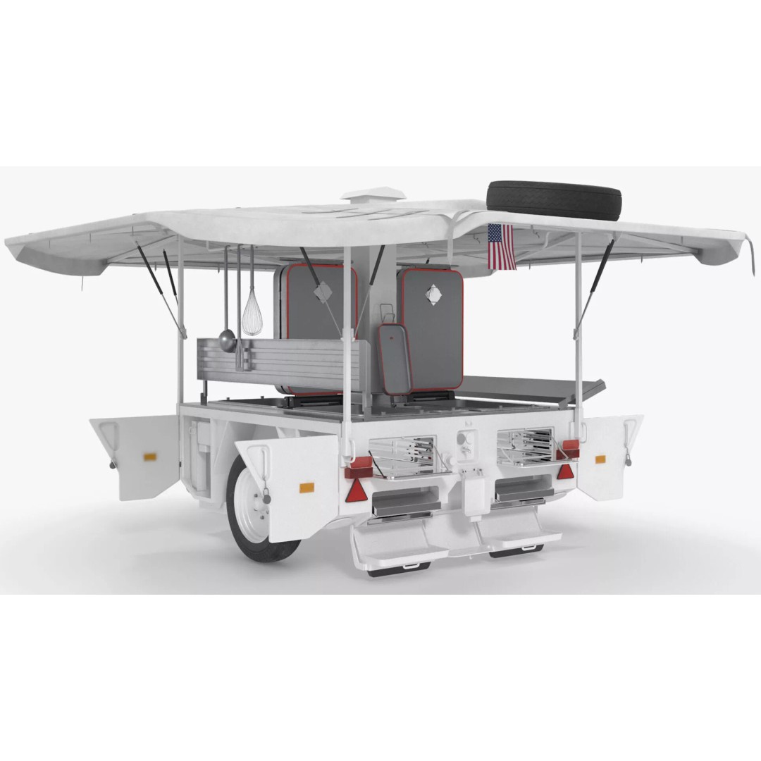 Field Kitchen Trailer 3D Model – Versatile Outdoor Cooking Unit, FBX - View 7
