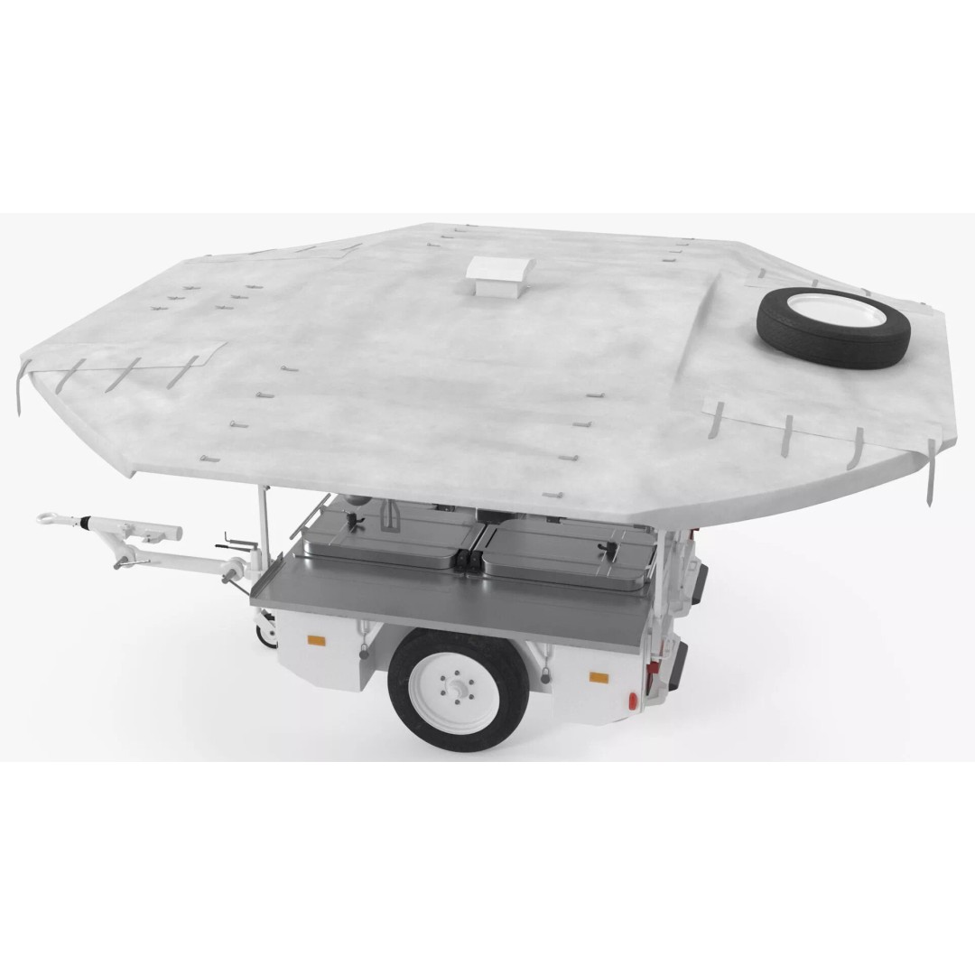 Field Kitchen Trailer 3D Model – Versatile Outdoor Cooking Unit, FBX - View 8