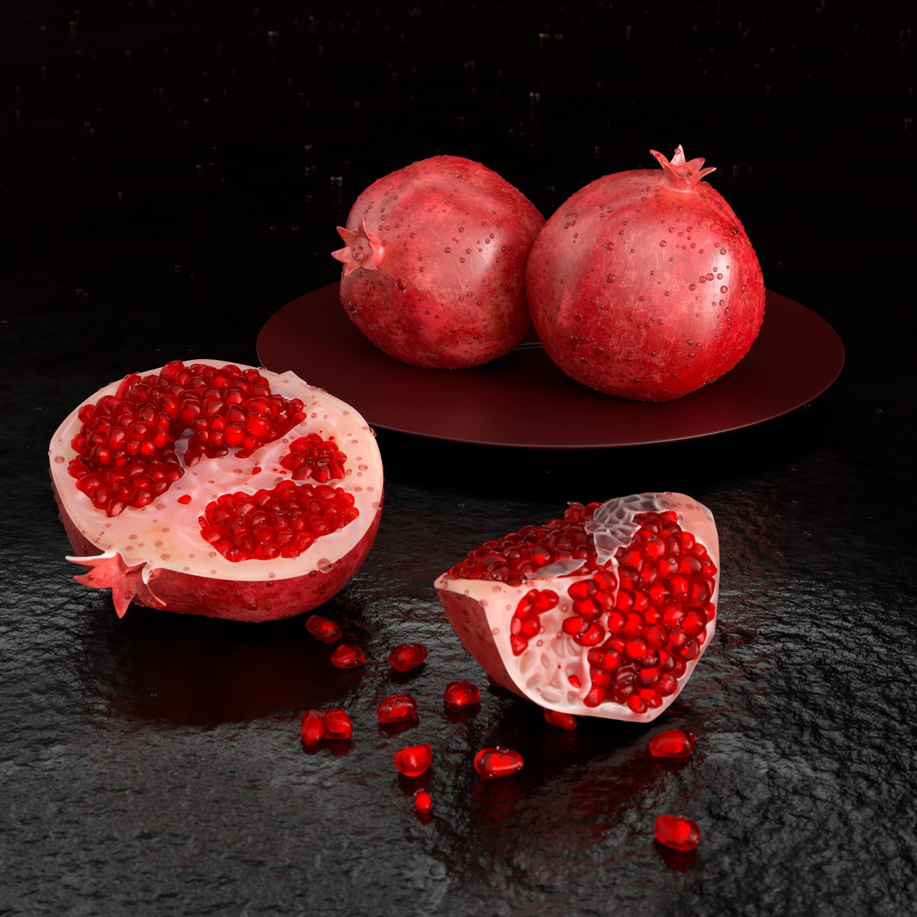 Pomegranate - Realistic 3D Model - View 6