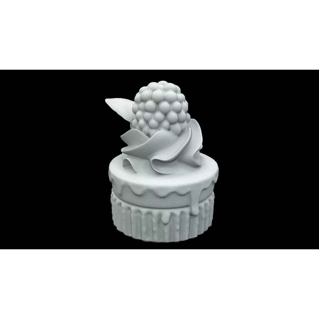 Blackberry Cake 3D Model – Low Poly PBR Asset, FBX, OBJ - View 7