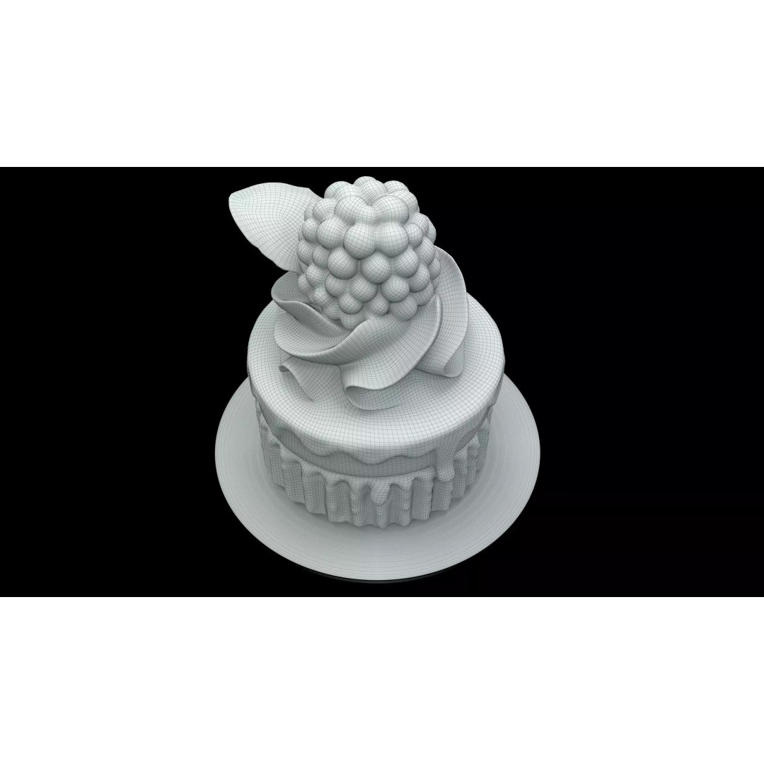 Blackberry Cake 3D Model – Low Poly PBR Asset, FBX, OBJ - View 8