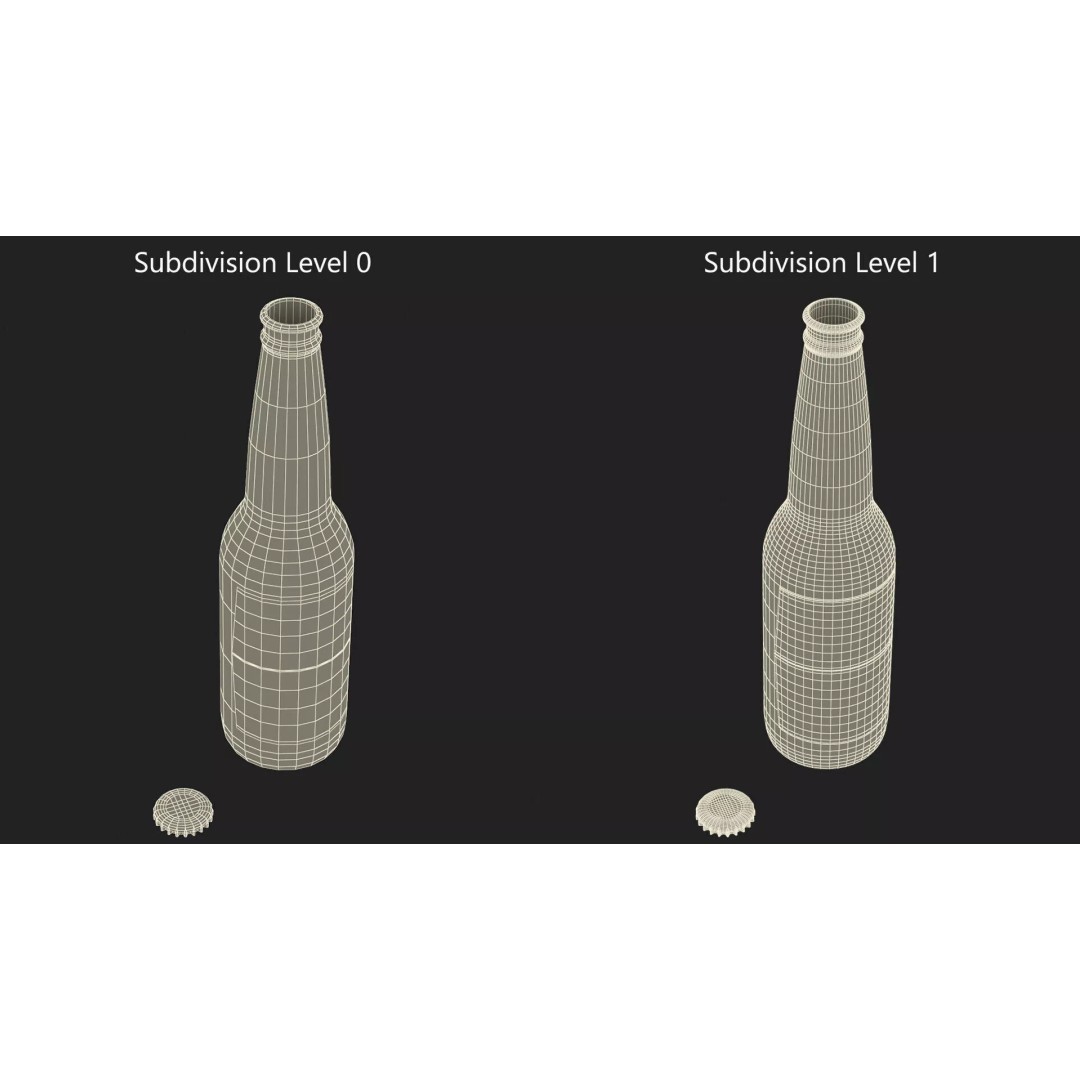 Not Full Corona Beer Bottle 3D Model – Realistic Beverage Asset, FBX - View 11