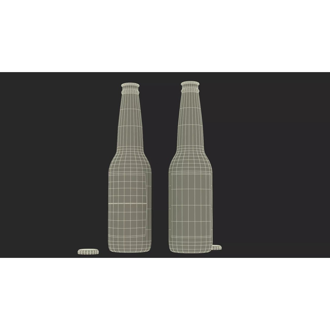 Not Full Corona Beer Bottle 3D Model – Realistic Beverage Asset, FBX - View 15