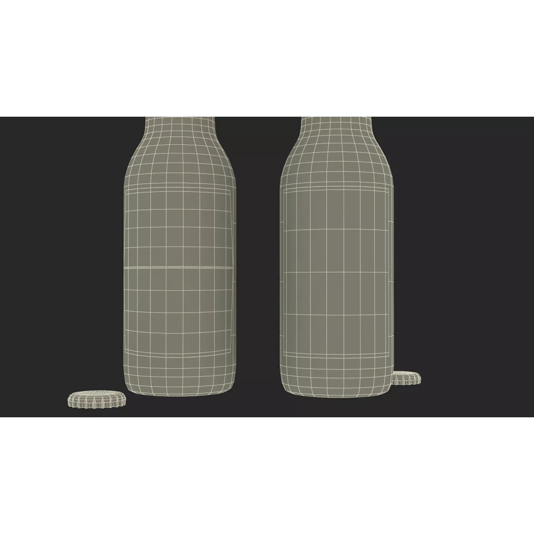 Not Full Corona Beer Bottle 3D Model – Realistic Beverage Asset, FBX - View 16