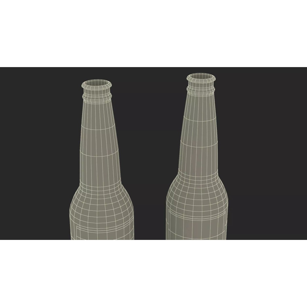 Not Full Corona Beer Bottle 3D Model – Realistic Beverage Asset, FBX - View 17
