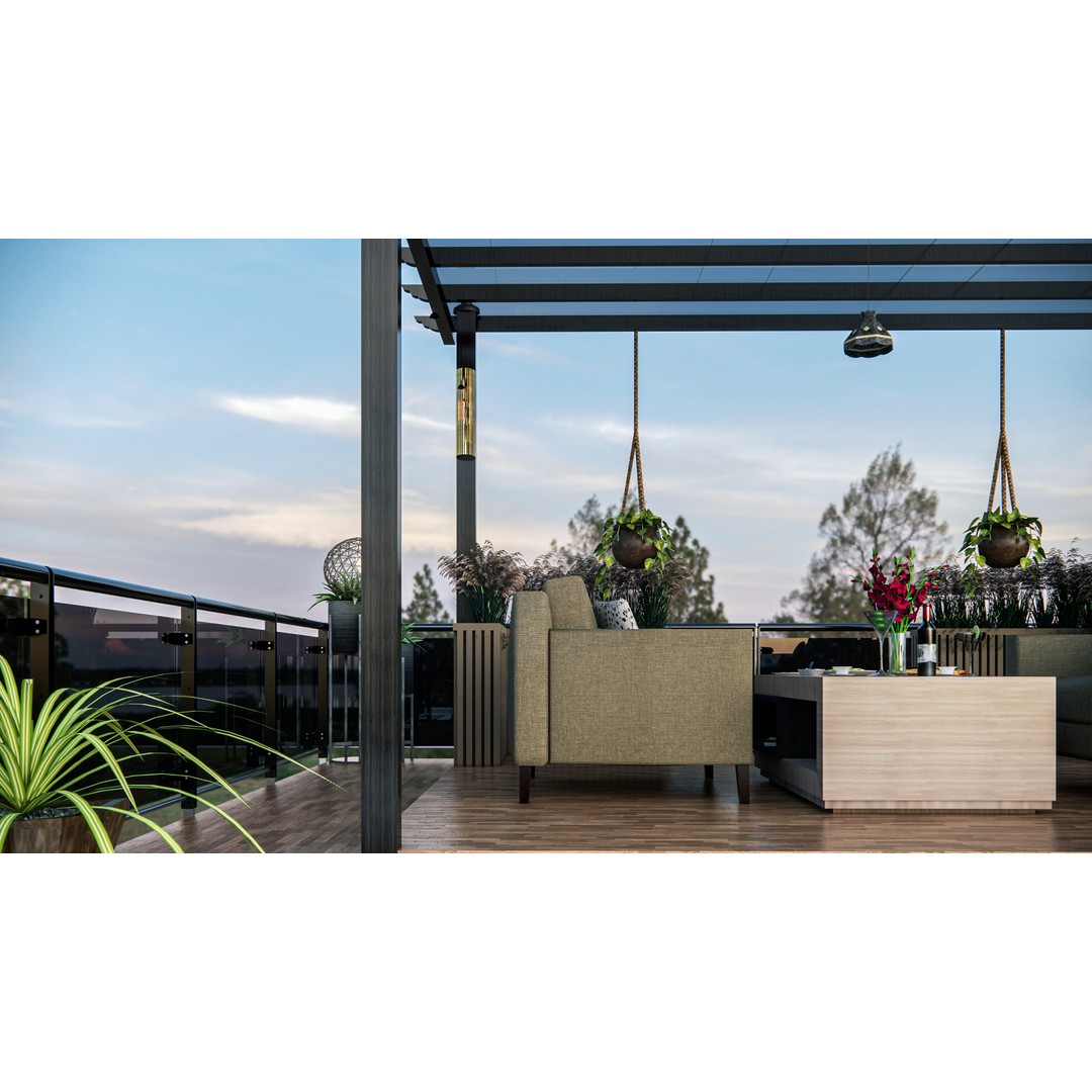 Rooftop Pergola Lounge 3D Model – Modern Design with Realistic Details, FBX, OBJ - View 10