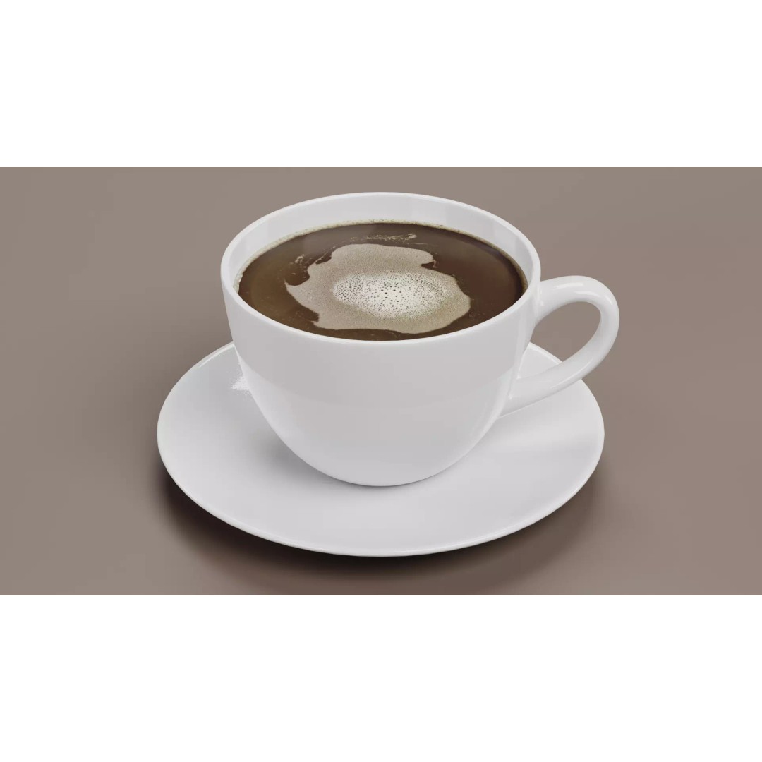 Coffee Cup 3D Model – Realistic Beverage Dishware, Blender - View 2