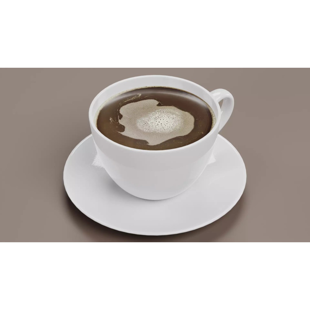 Coffee Cup 3D Model – Realistic Beverage Dishware, Blender - View 5