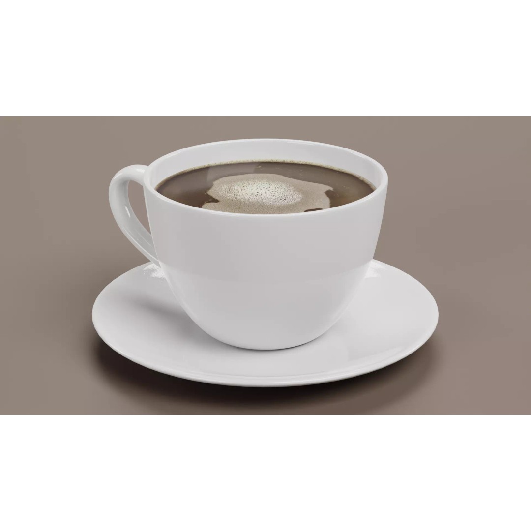 Coffee Cup 3D Model – Realistic Beverage Dishware, Blender - View 6