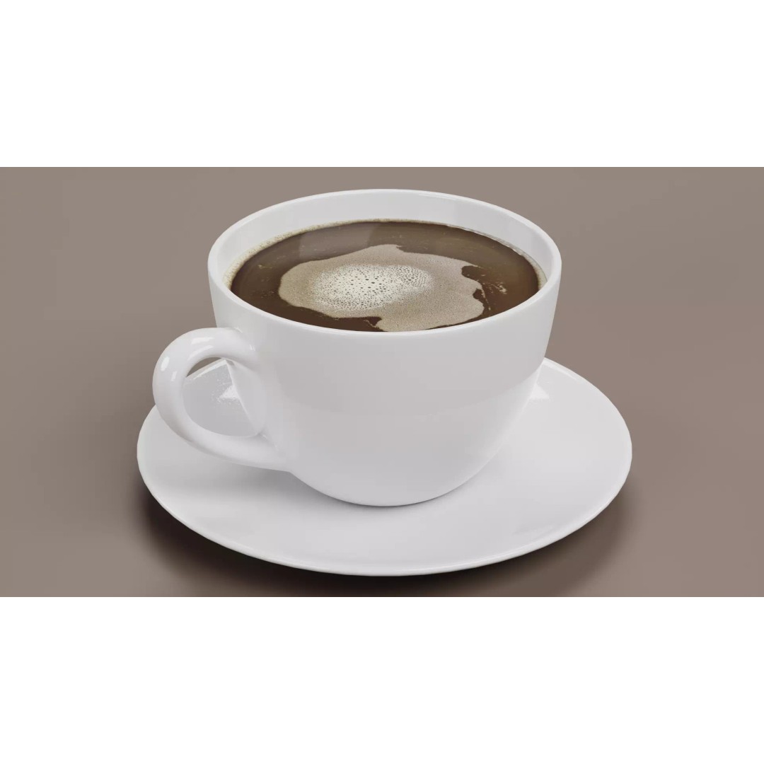 Coffee Cup 3D Model – Realistic Beverage Dishware, Blender - View 7