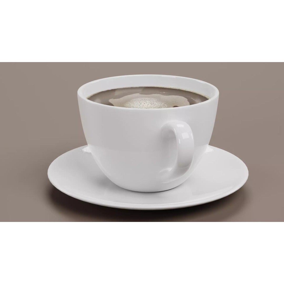 Coffee Cup 3D Model – Realistic Beverage Dishware, Blender - View 8