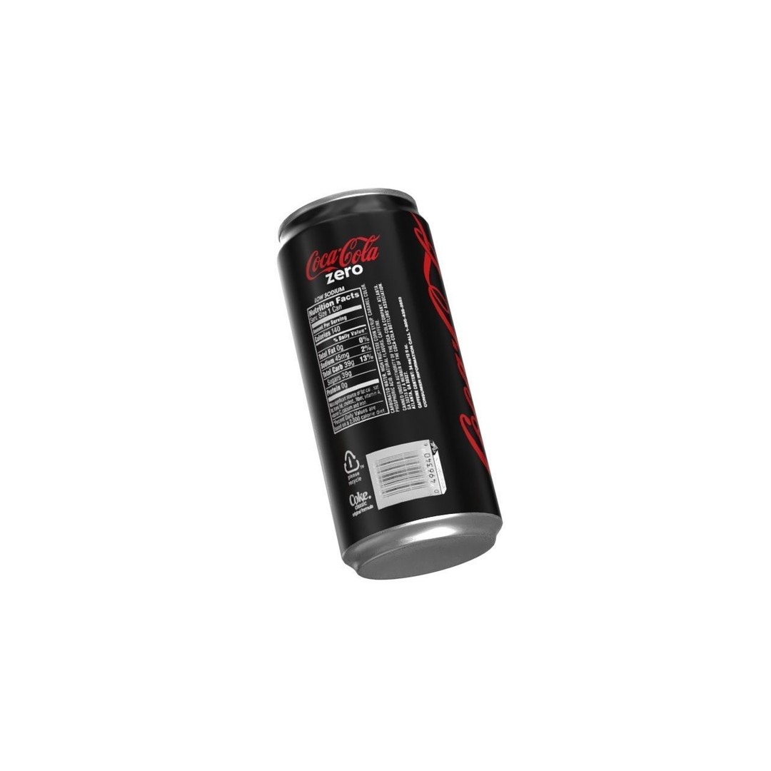 Coca Cola Zero Drink Can 3D Model – Low Poly PBR Asset, FBX/OBJ - View 13