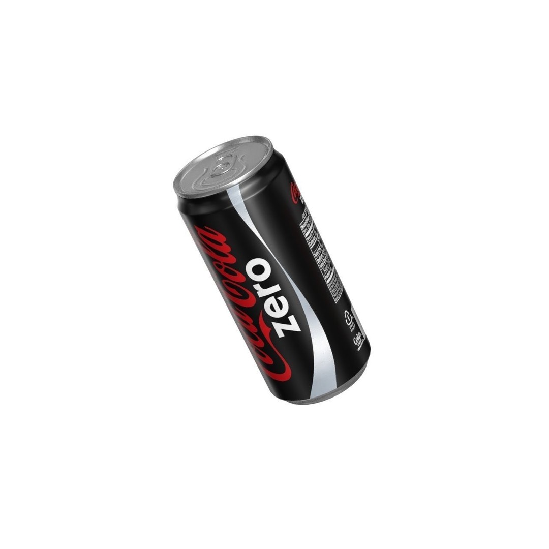 Coca Cola Zero Drink Can 3D Model – Low Poly PBR Asset, FBX/OBJ - View 15