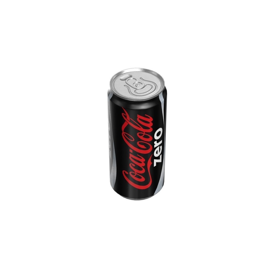Coca Cola Zero Drink Can 3D Model – Low Poly PBR Asset, FBX/OBJ - View 9