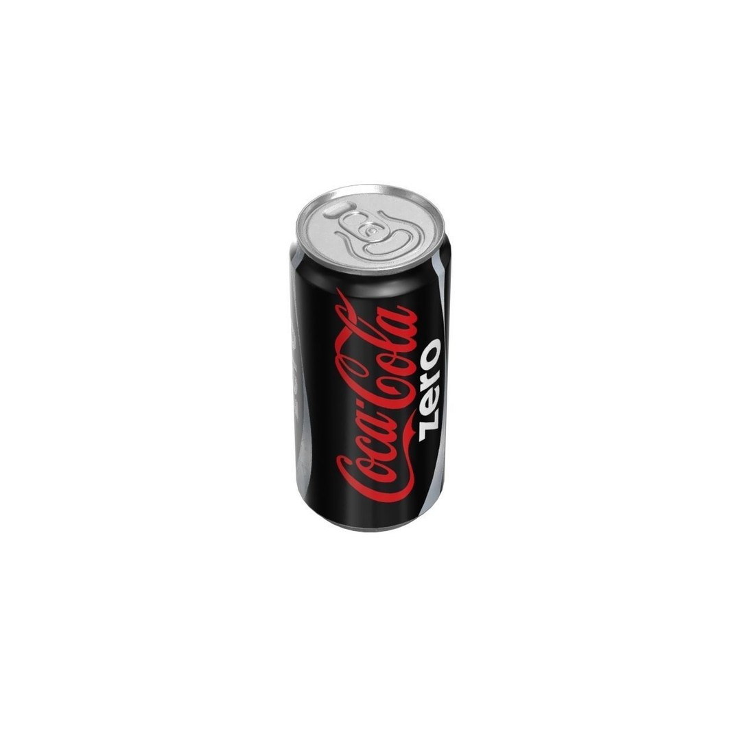 Coca Cola Zero Drink Can 3D Model – Low Poly PBR Asset, FBX & OBJ - View 9