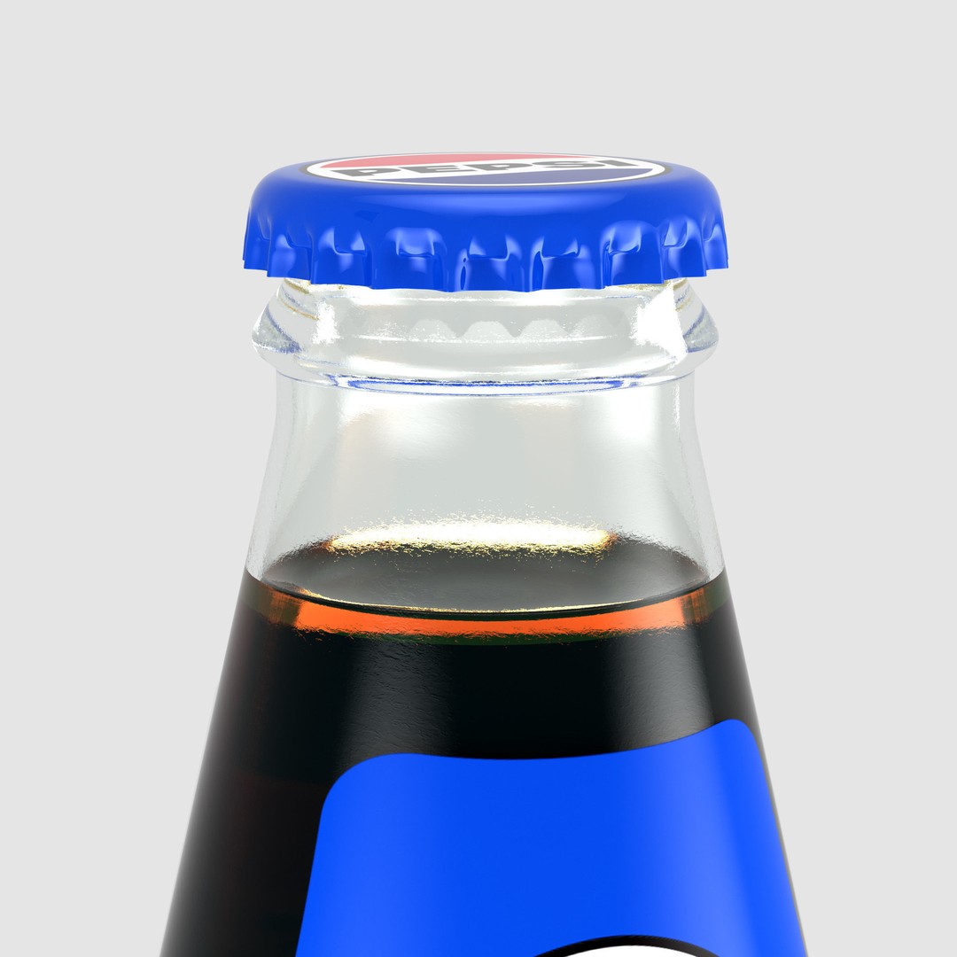 Pepsi Soda Bottle 3D Model – High Poly Beverage Asset, FBX, OBJ - View 4