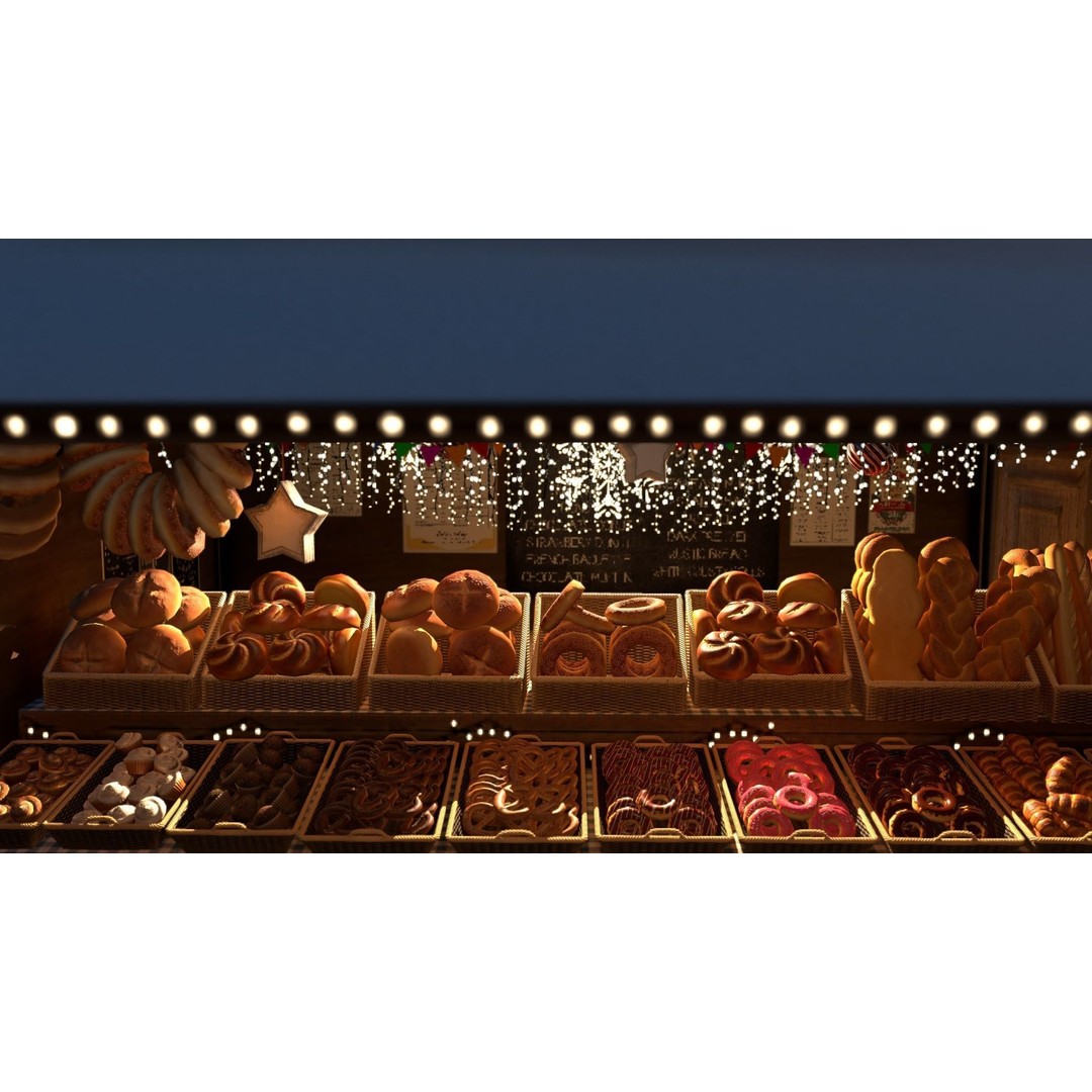 Christmas Mini Market 3D Model – Low Poly Architectural Set, FBX - View 18