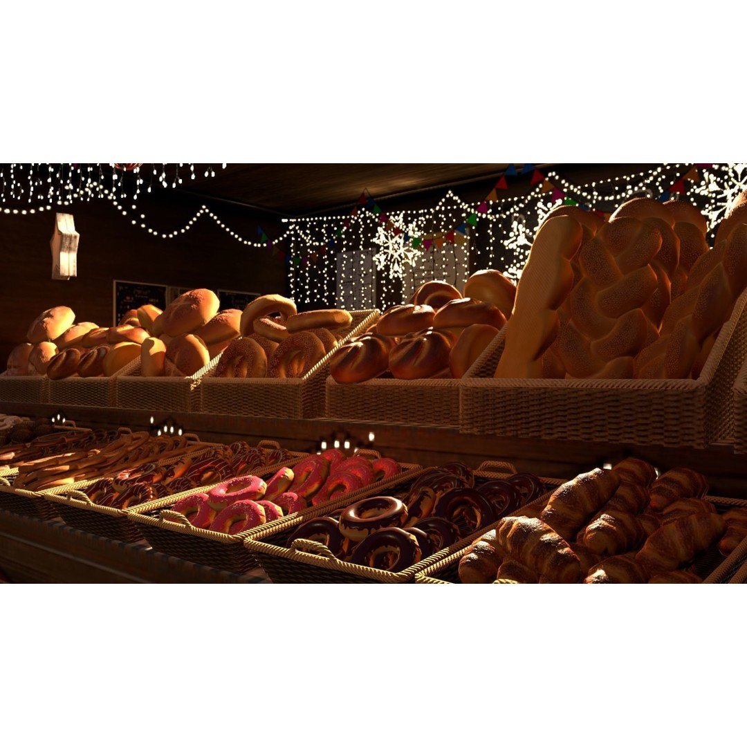 Christmas Mini Market 3D Model – Low Poly Architectural Set, FBX - View 19