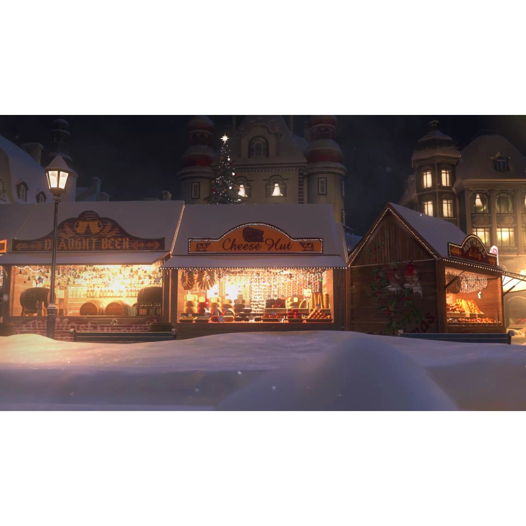 Christmas Mini Market 3D Model – Low Poly Architectural Set, FBX - View 2