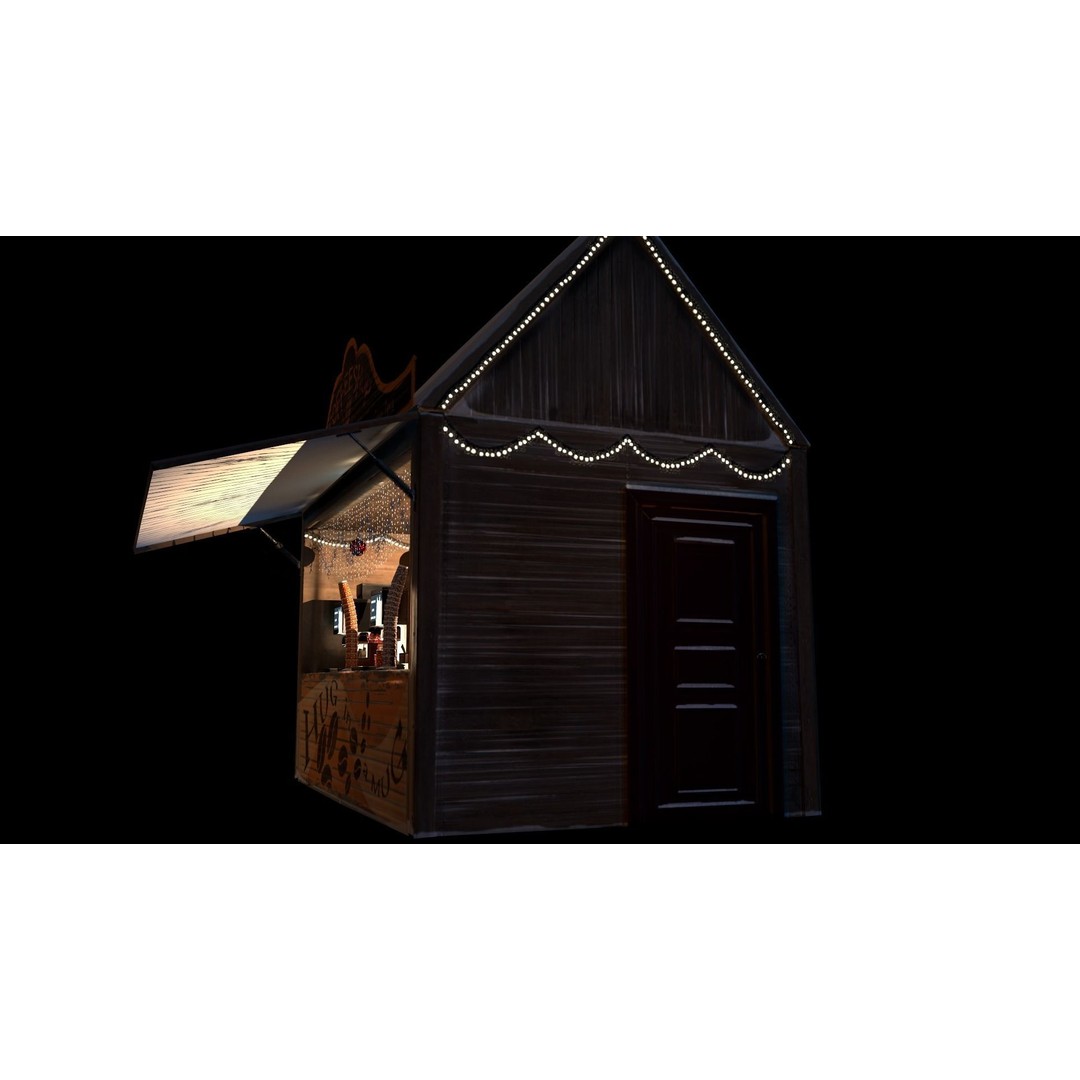 Christmas Mini Market 3D Model – Low Poly Architectural Set, FBX - View 26