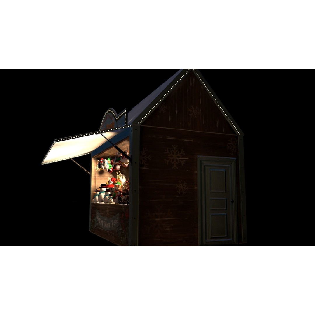Christmas Mini Market 3D Model – Low Poly Architectural Set, FBX - View 31