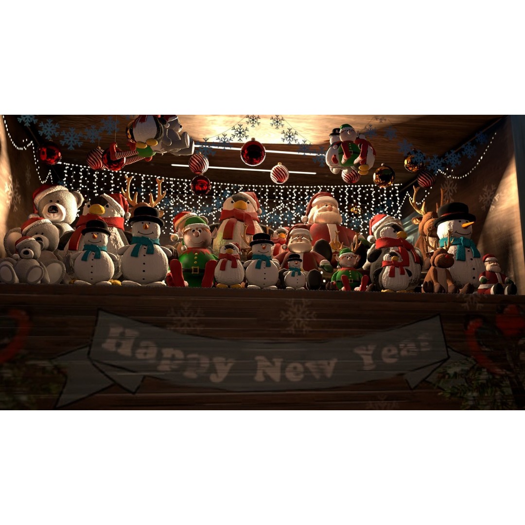 Christmas Mini Market 3D Model – Low Poly Architectural Set, FBX - View 32