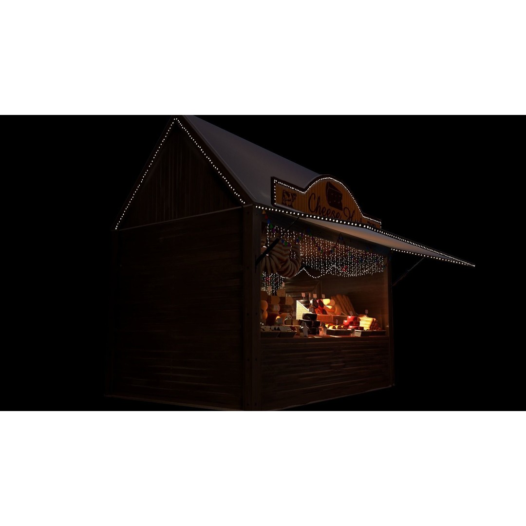 Christmas Mini Market 3D Model – Low Poly Architectural Set, FBX - View 38