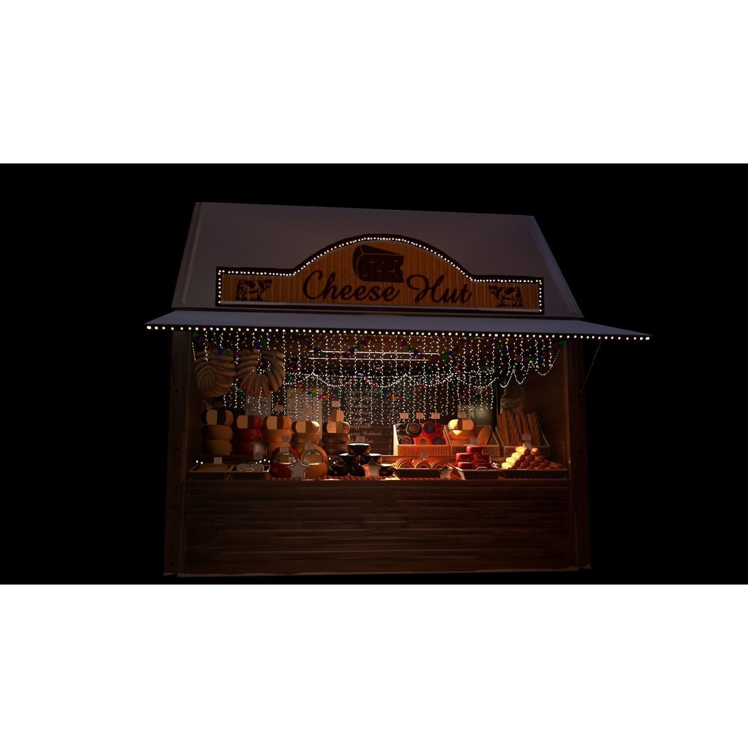 Christmas Mini Market 3D Model – Low Poly Architectural Set, FBX - View 39